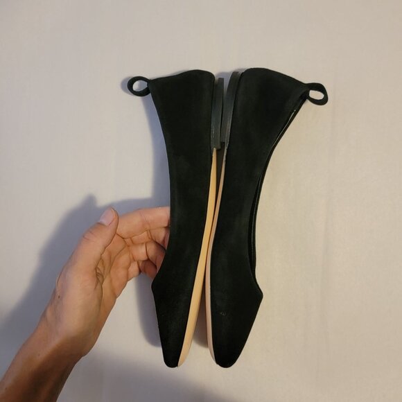 NEW AGL Ballet Flats Black Womens 7.5 Suede Minimalist Luxury Designer Basic - Picture 6 of 9